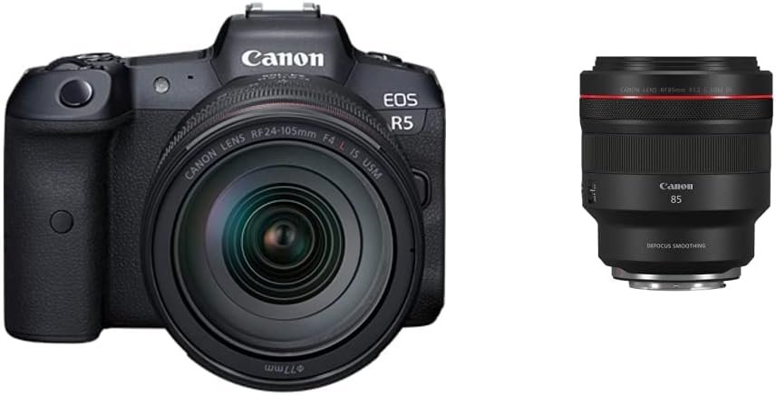 Canon EOS R5 Full-Frame Mirrorless Camera - 8K Video, 45 Megapixel Full-Frame CMOS Sensor, DIGIC X Image Processor, Up to 12 fps Mechanical Shutter (Body Only)