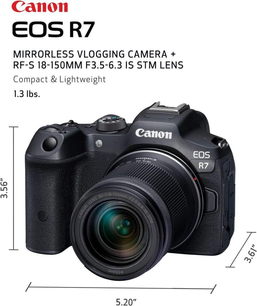 Canon EOS R7 (Body Only), Mirrorless Vlogging Camera, 4K 60p Video, 32.5 MP Image Quality, DIGIC X Image Processor, Dual Pixel CMOS AF, Subject Detection, for Professionals and Content Creators