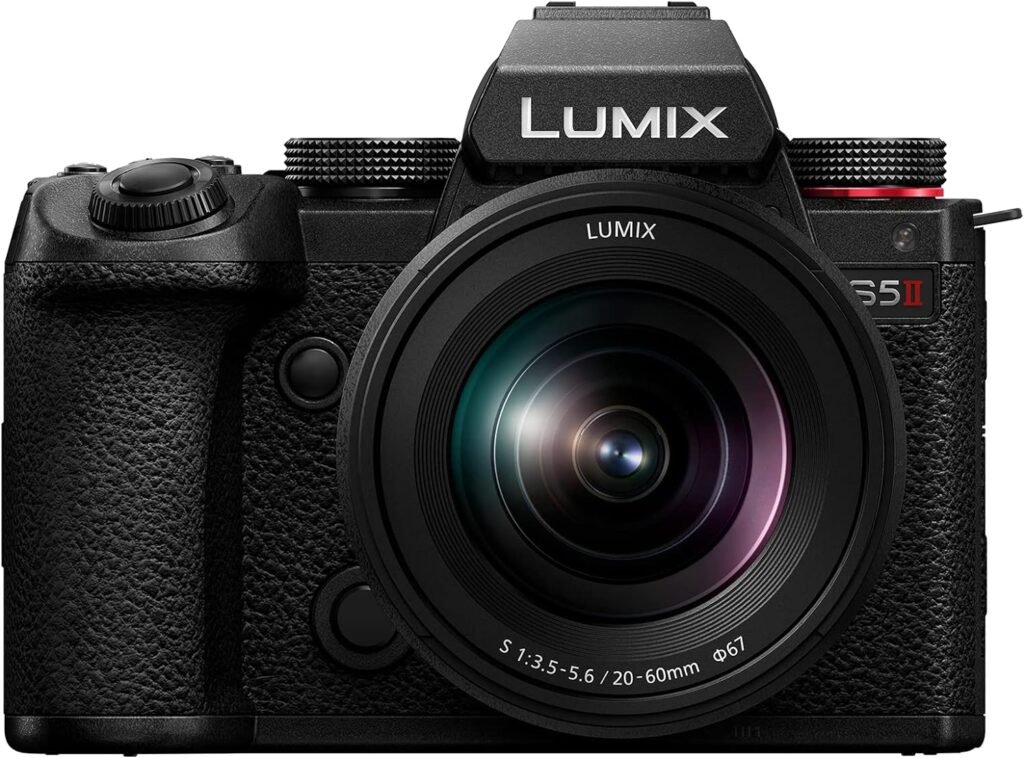 Panasonic LUMIX S5II Mirrorless Camera, 24.2MP Full Frame with Phase Hybrid AF, New Active I.S. Technology, Unlimited 4:2:2 10-bit Recording with 20-60mm F3.5-5.6 L Mount Lens - DC-S5M2KK Black