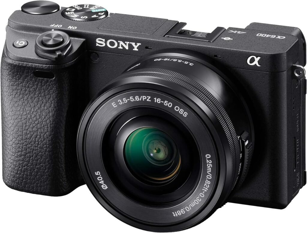 Sony Alpha a6400 Mirrorless Camera: Compact APS-C Interchangeable Lens Digital Camera with Real-Time Eye Auto Focus, 4K Video, Flip Screen  16-50mm Lens - E Mount Compatible - ILCE-6400L/B, Black