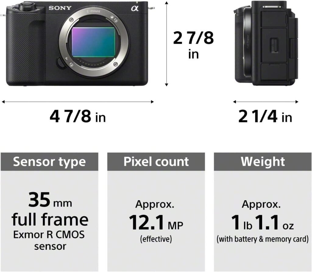 Sony Alpha ZV-E1 Full-Frame Interchangeable Lens Mirrorless Vlog Camera - Black Body (Renewed)