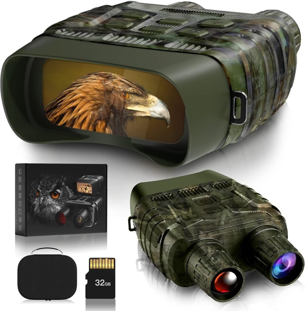 GTHUNDER 1080P Digital Night Vision Goggles with 32GB Memory - For Total Darkness Surveillance