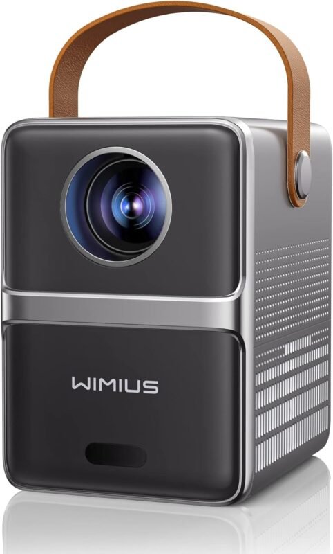 [Electric Focus] Mini Projector with 5GWiFi and Bluetooth, WIMIUS 1080P Outdoor Projector, Portable Movie Projector, 300 Screen, Compatible with iOS/Android/TV Stick/HDMI/PS5