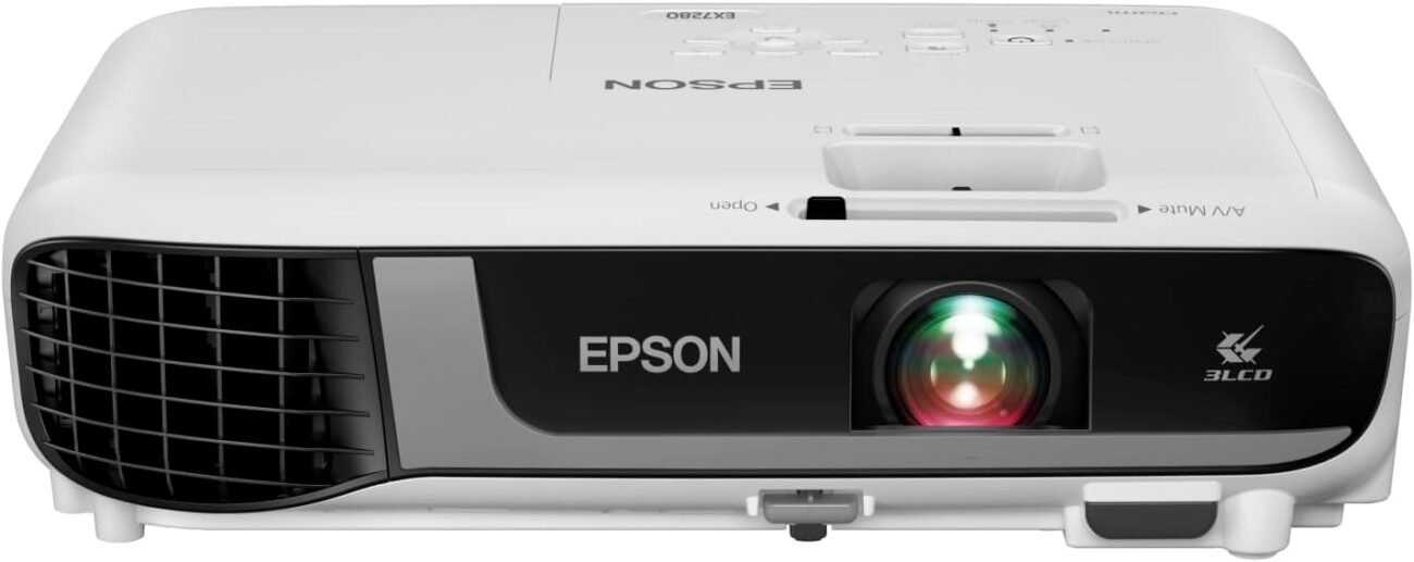 Epson Pro EX7280 3-Chip 3LCD WXGA Projector, 4,000 Lumens Color Brightness, 4,000 Lumens White Brightness, HDMI, Built-in Speaker, 16,000:1 Contrast Ratio