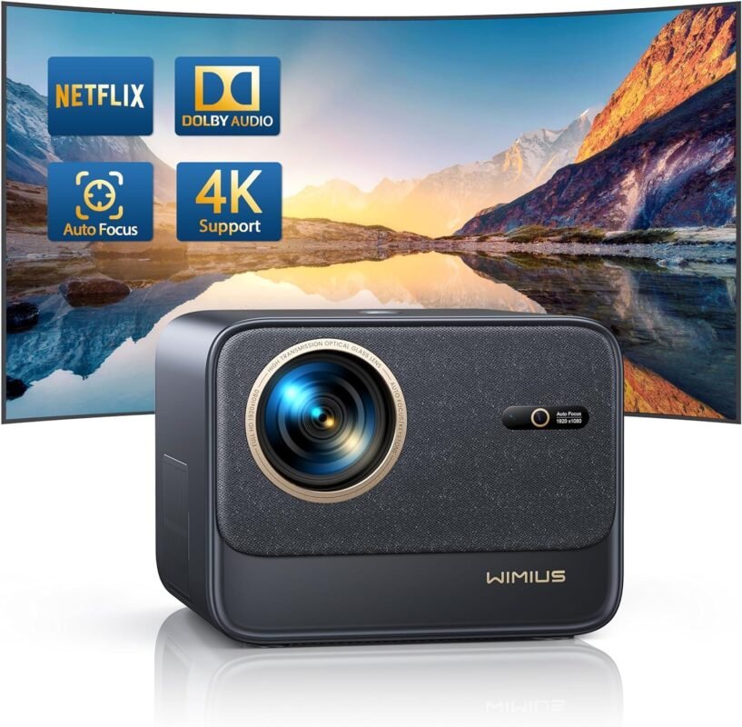 [Netflix Certified  Dolby Audio] 4K Projector with Wifi6  Bluetooth, WiMiUS 700ANSI Native 1080P 6D Auto Focus  Keystone Home Theater Smart Projector, Outdoor Movie Projecor with Netflix 7000+Apps