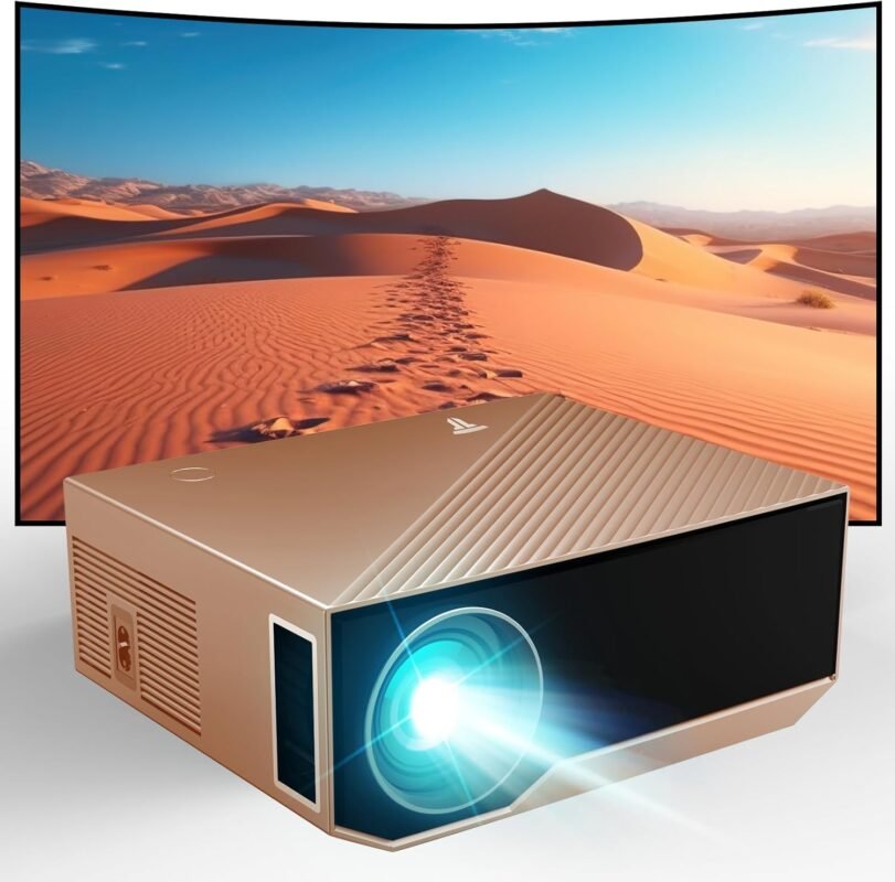 Projector with WIFI and Bluetooth, 1080P Native Full HD Video Projector, 18000L Movie Projector, 300 Max Bild Compatible with Android/iOS/Laptop/TV Stick/X-Box/HDMI/USB（Black)