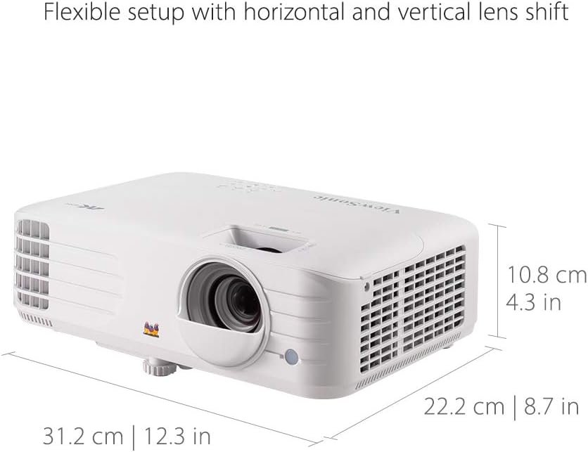 ViewSonic PX701HDH 1080p Projector, 3500 Lumens, Supercolor, Vertical Lens Shift, Dual HDMI, 10w Speaker, Enjoy Sports and Netflix Streaming with Dongle